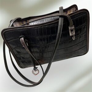 Brighton dark green and brown Crocodile Purse